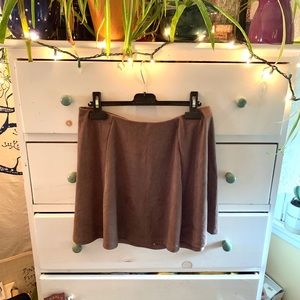 Brown Suede Mini Skirt